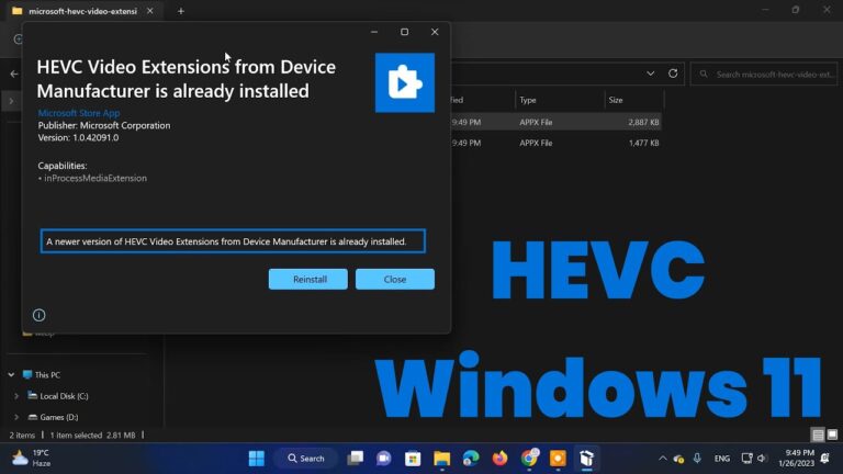 Hướng dẫn cài đặt codec HEVC cho video H.265 miễn phí trên Window