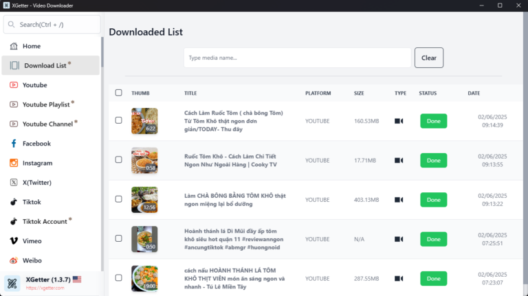 XGetter: Tải video HD, 4K từ YouTube, Facebook, TikTok… trên Windows, MacOS, Linux