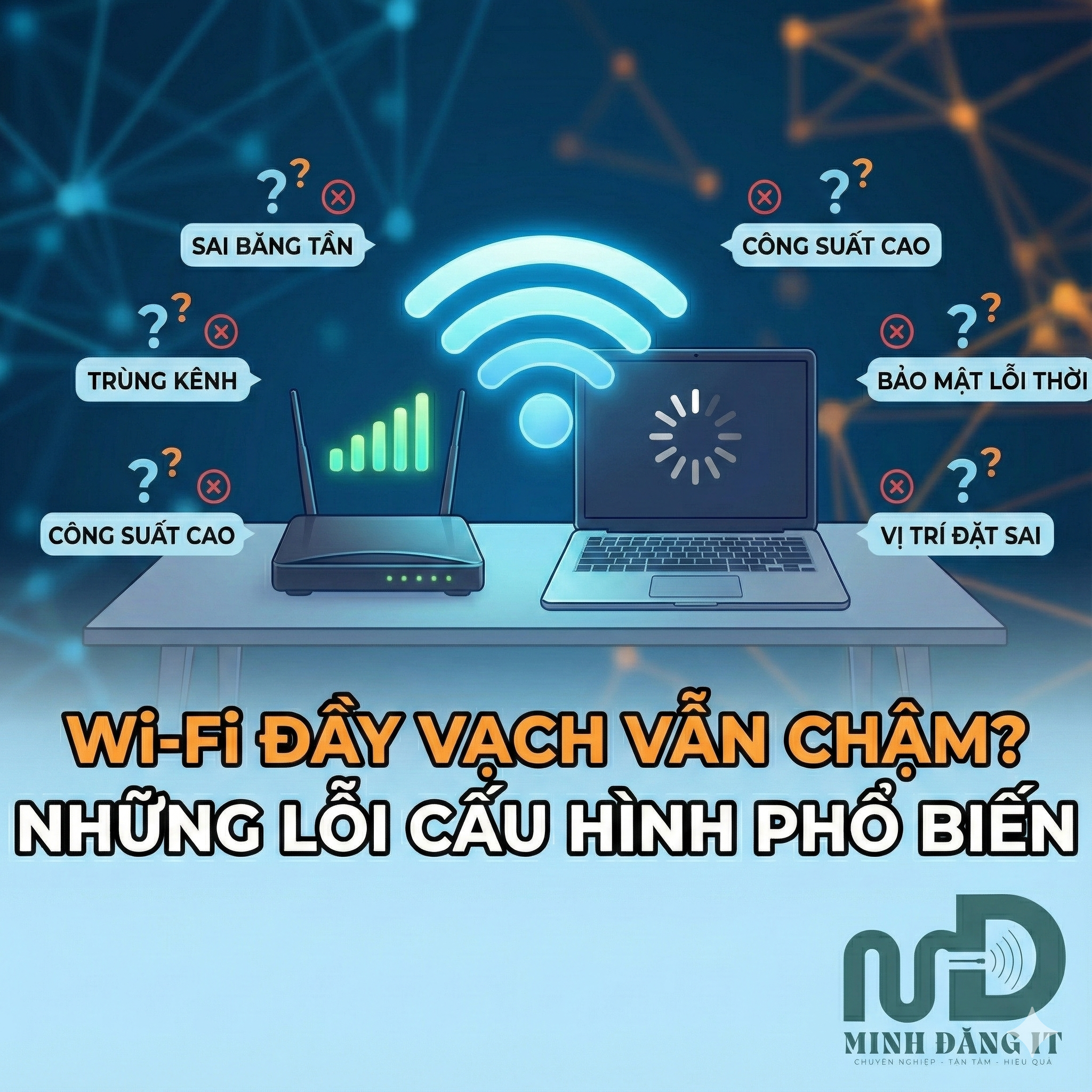 Tại Sao Wi-Fi Đầy Vạch Nhưng Mạng Vẫn Yếu? 7 Lỗi Cấu Hình Phổ Biến & Cách Khắc Phục